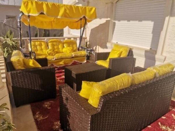 طقم رتان 5 مقاعد جميل وفخم جدا وانيق